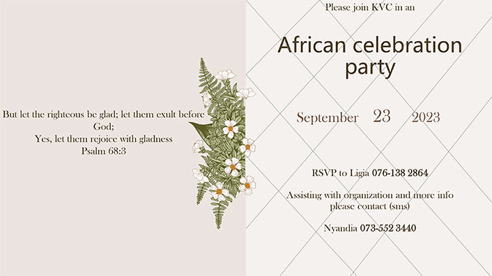 African celebration party - 23 sept 2023